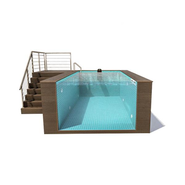 High Light Transmission Prefabricated Fiberglass Swimming Pool for Outdoor
