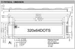 320*64 Stn Graphic LCD Module Big Size LC7981 Industrial Display With Backlight