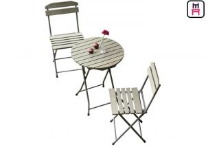 Wholesale Plastic Wood Folding Patio Dining Table And Chairs , All Weather Garden Furniture from china suppliers