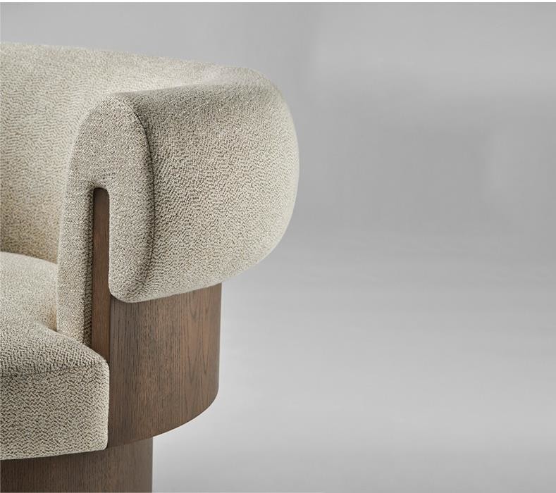 Apartment Solid Wood Sofa Living Room Creative Single Fabric Leisure Chair