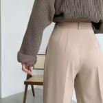 2023 Pants for Ladies Custom Oversize Square Pants Silk Straight Wide Leg Women