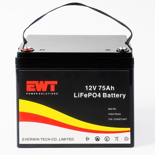 Golf Carts Storage 12V Lithium LiFePO4 LFP Battery Pack 12.8V 75Ah Lithium Iron Phosphate Replacement Battery
