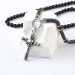 Stainless steel skull cross pendant, European and American cross-border trendy