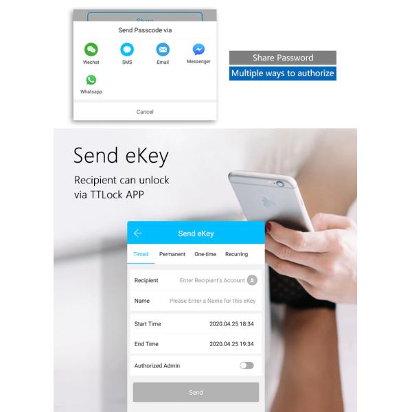 Smart Door Lock Keyless NFC / IC Card Smart Hotel Systerm APP
