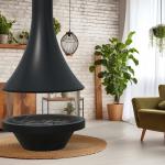 Indoor Carbon Steel Gas Hanging Fireplace For Housewarming