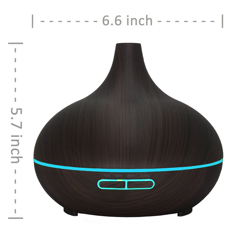 550ml with 4 Timer, Wood Grain Aromatherapy Diffuser with Auto Shut-Off Function