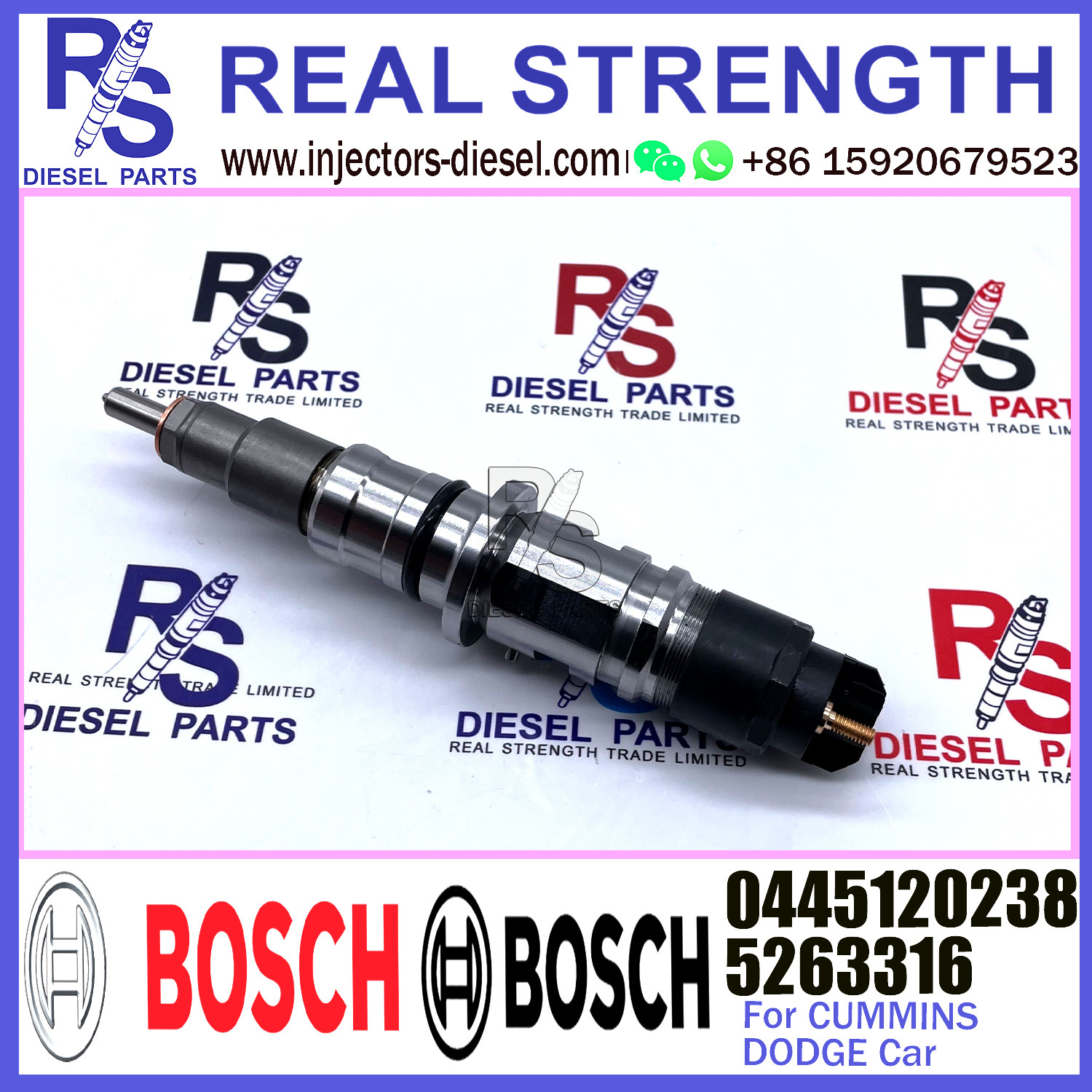 0986435505 0445120103 Diesel Fuel Injector 0445120238 5263316 For Cummins 2004-2009 Dodge Ram2500 3500 5.9L