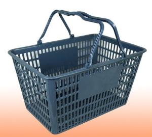 Wholesale Grey Waterproof Supermarket Plastic Shopping Basket With Handles from china suppliers