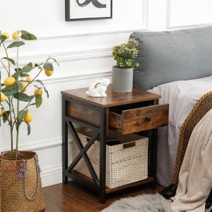 Wholesale Nightstand with Drawer, Wholesale Bedside Table, Industrial Style Nightstand, XLET22BX from china suppliers