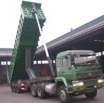 Diesel Rear End Dump Truck Trailer 3 Axles With Leaf Spring Suspension