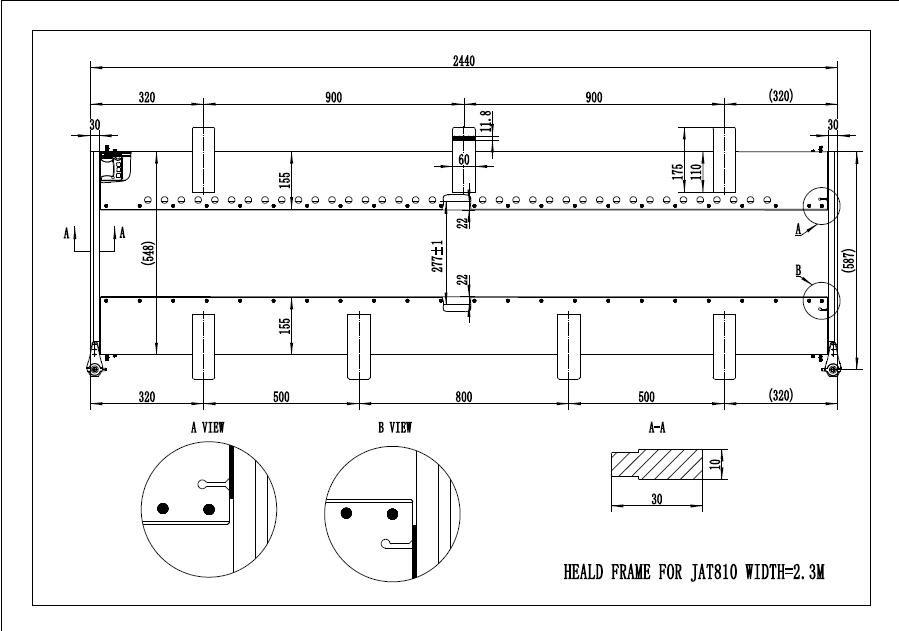 SPARE PARTS FOR JAT810 Heald Frame J2750-25260-00 J2650-25240-0A