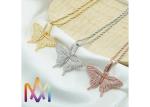 27g Fadeless Butterfly Pendant Cubic Zirconia Necklace