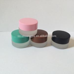Wholesale Hot sale 3g 3ml frosted clear flat shape cream glass jar for lip stick eye cream from china suppliers