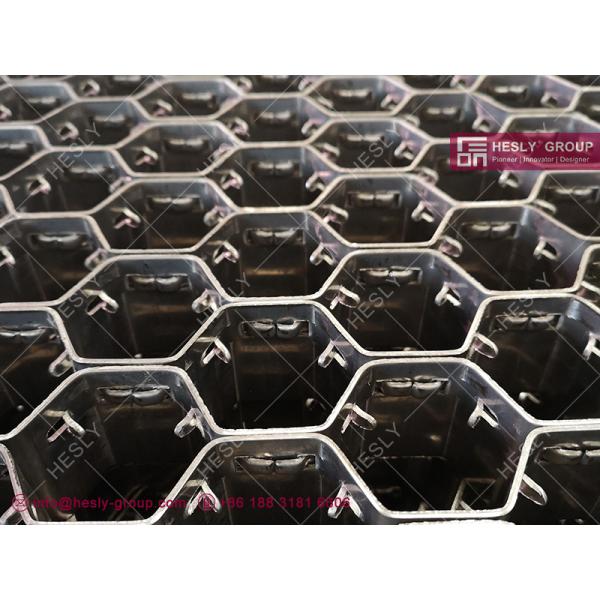 AISI410S Hexmetal for Tanks Stacks Lining | 19mm Depth | 1.5mm thickness strip | 3'X10' sheet - HESLY China Factory