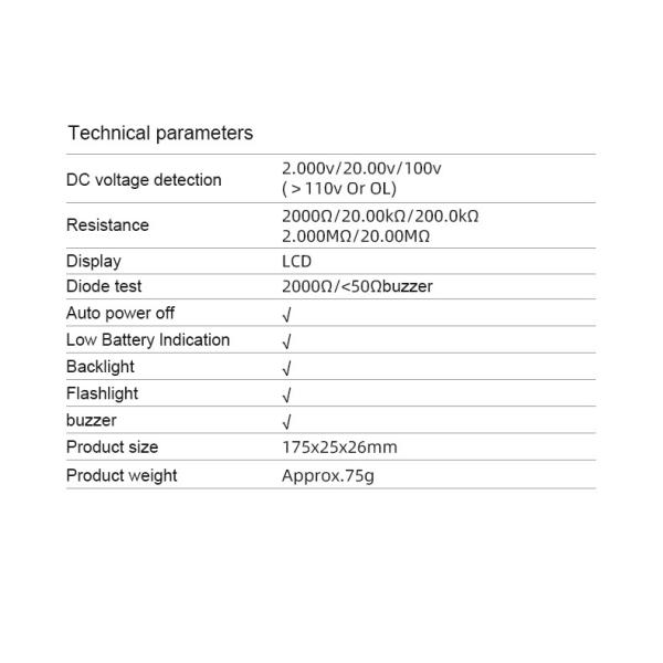 HT86A Car Voltage Detector Pen Non Contact Voltage Tester Continuity Resistance Ohm Meter Car Fault Circuit Test Pencil