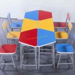 Durable Amusement Colorful Student Desk And Chair Set / Kids School Table