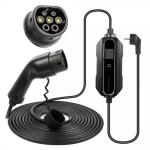 EU Plug EV Car Charger Type 2 6A-16A Portable EVSE Charging Cable 10 Meters