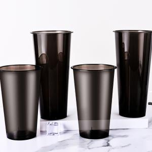 Wholesale Custom Logo Hard Plastic Coffee Cups 24 Oz Pp Cups Black With Lids from china suppliers