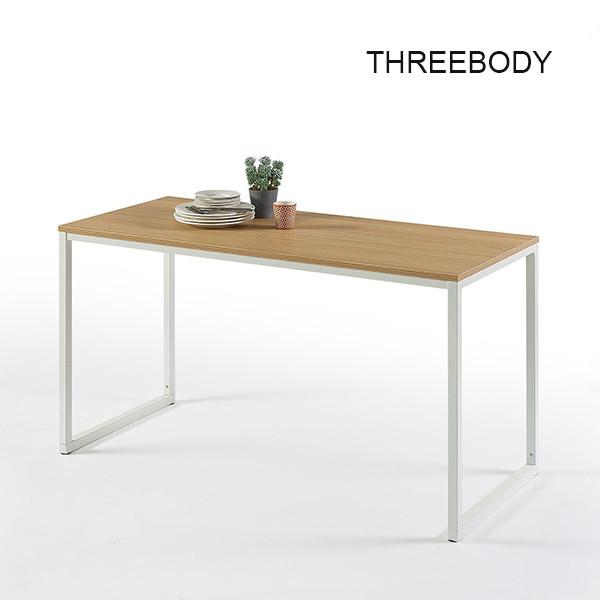 White Modern Office Furniture Desk , Rectangular Modern Wood Desk Sturdy Steel