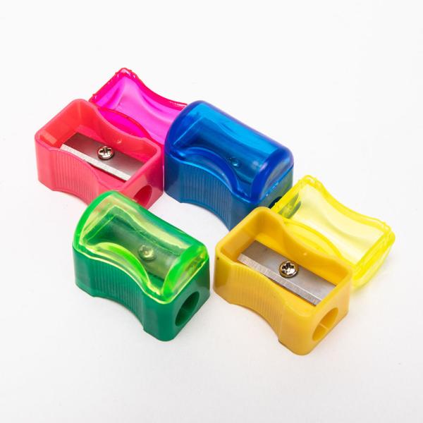 Yellow Red Blue 65Mn Handheld Pencil Sharpener Children