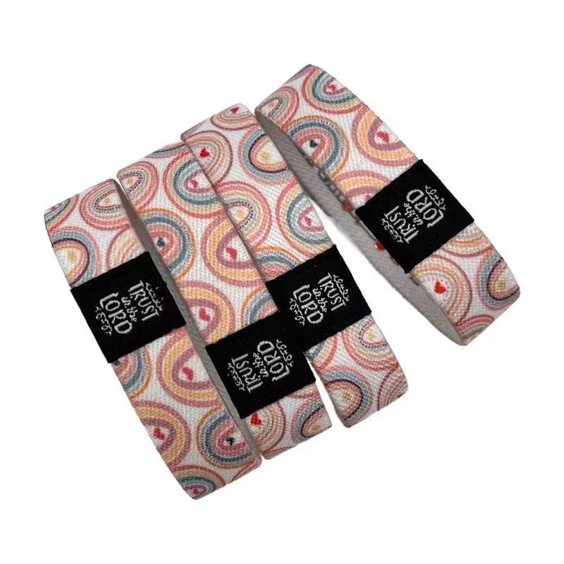 Elastic Polyester Reusable RFID Bracelet Wristband Customized Fabric NFC Sports Wristband
