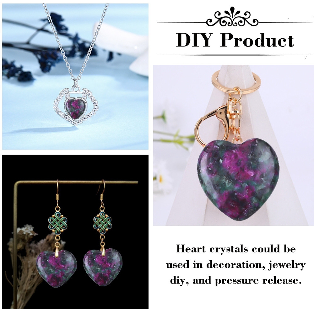 Healing 20mm Epidote Stone Crystal Heart Shape For Jewelry Making