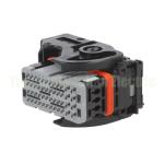 48 Pin 64320-1318 Sealed Hybrid Modular Wiring Plug Left Wire Output Black