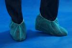 Anti Slip Plastic Foot Disposable Shoe Covers Light Blue Color 30gsm Thickness