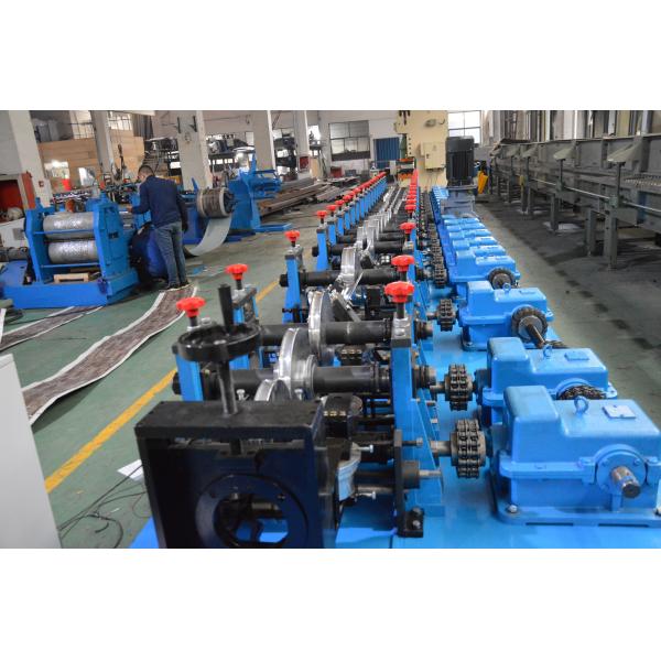 2.5mm Upright Rack Roll Forming Machine With 6 Meters Auto Stacker