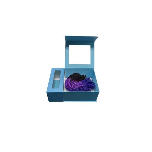Magnetic PVC Window 0.5kg Hair Extension Packaging Boxes