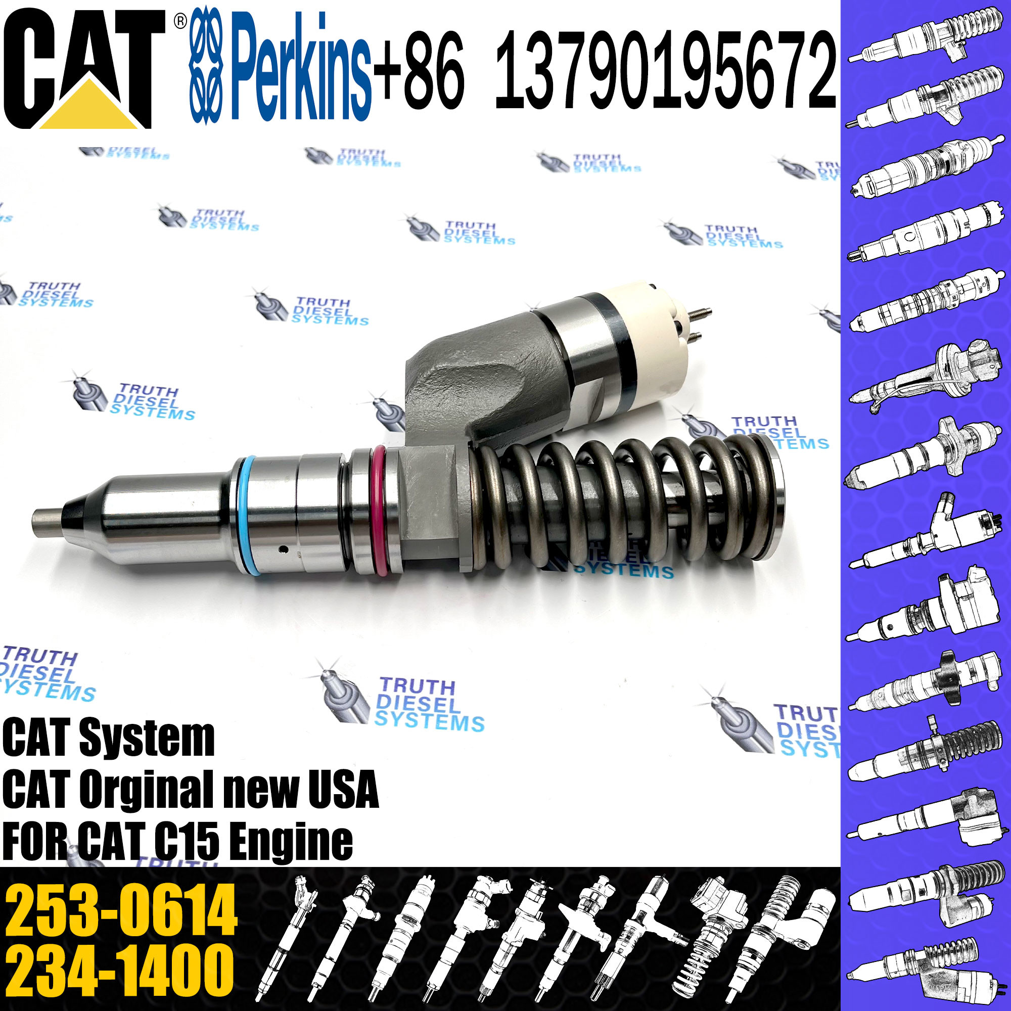 Diesel Injector 253-0614 232-1199 249-0709 235-1401 235-1400 294-3500 356-1367 356-1373 Common Rail Injector