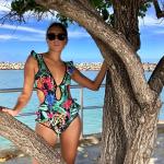 Tiered Layer Tie a Knot Front Top With Low waist Bikini swimsuit high cut