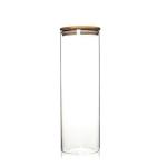 Wholesale Jar Food Storage Canister Transparent Borosilicate Glass With Bamboo