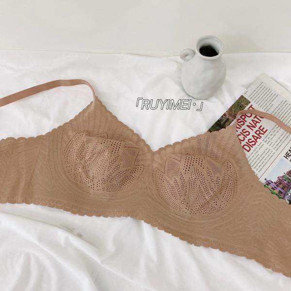Traceless breathable Lingerie women's one-piece thin lace bra underwire bra lace underwear