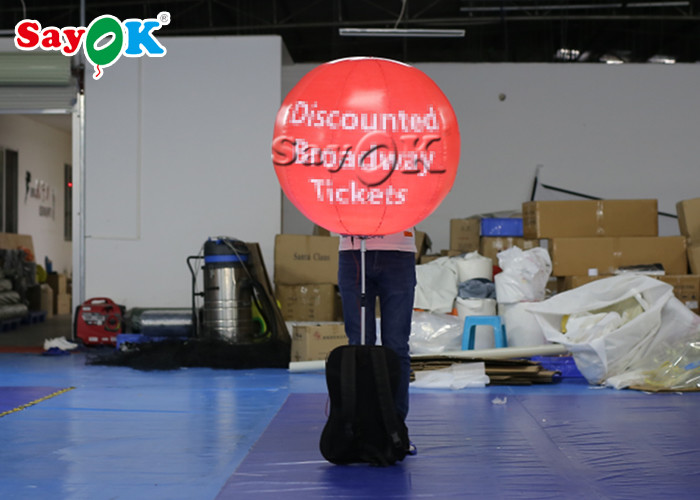 0.8m Inflatable Backpack Balloon LED Walking Advertising Ball For Advertising