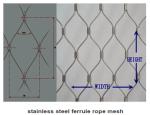 Ferruled Type diamond hole Stainless Steel Rope Mesh For Safety protection