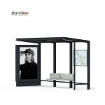 250W Tailored Aluminum Smart Bus Shelter Scrolling Poster For Municipal