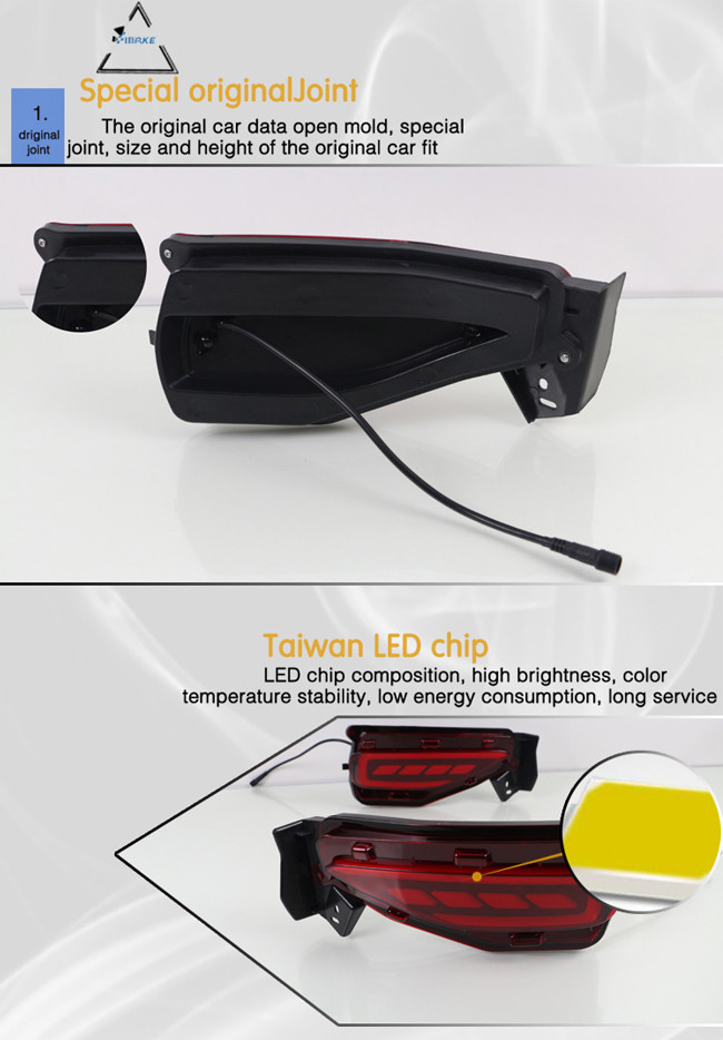 LED Reflector Tail Light For Toyota Fortuner Driving Stop Car Brake Lamp