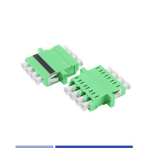 Wholesale Fiber Optic Adapter Singlemode LC APC Quad Optical Coupler with flange Green from china suppliers