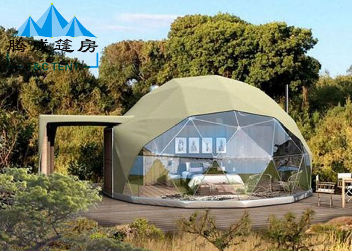Transparent Geodesic Dome Tent Easy Maintenance Hot - Dipped Galvanized Steel