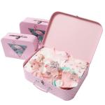 Pink Lovely Baby Cardboard Suitcase Gift Box with Lock and Handles Industrial