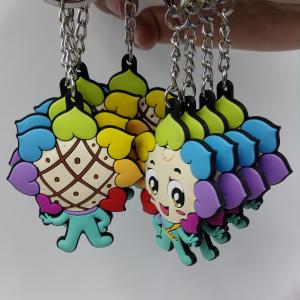 Wholesale Colorful Flower Shape PVC Toy Keychain Key Holder With High Quality Metal Chain, Double-sided Embossed Logo from china suppliers