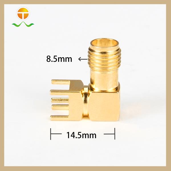 50 Ohm Female PCB Mount Connector SMA-KE-14.5 Gold Plated