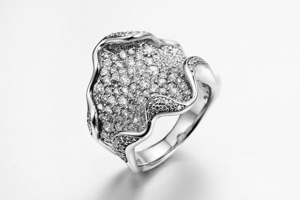 Reticular Female Cubic Zirconia Wedding Bands 9.84g Sterling Silver Cz
