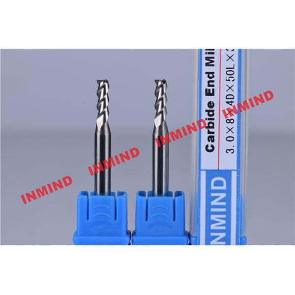 0.7 um Grain Size Cnc End Mill Bits / Milling Machine Bits 3 mm Diameter