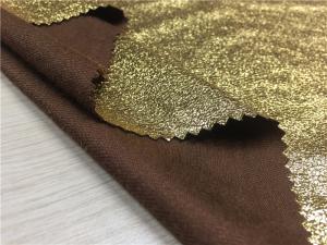 Wholesale Gold Color Suede Printed Leather Fabric 0.35mm Cutting Width For Ladies Jacket from china suppliers