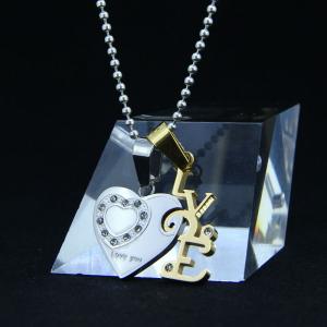Wholesale New Fashion Valentines Holiday Lovers Couples Stainless Steel Necklace Pendants LPL12 from china suppliers