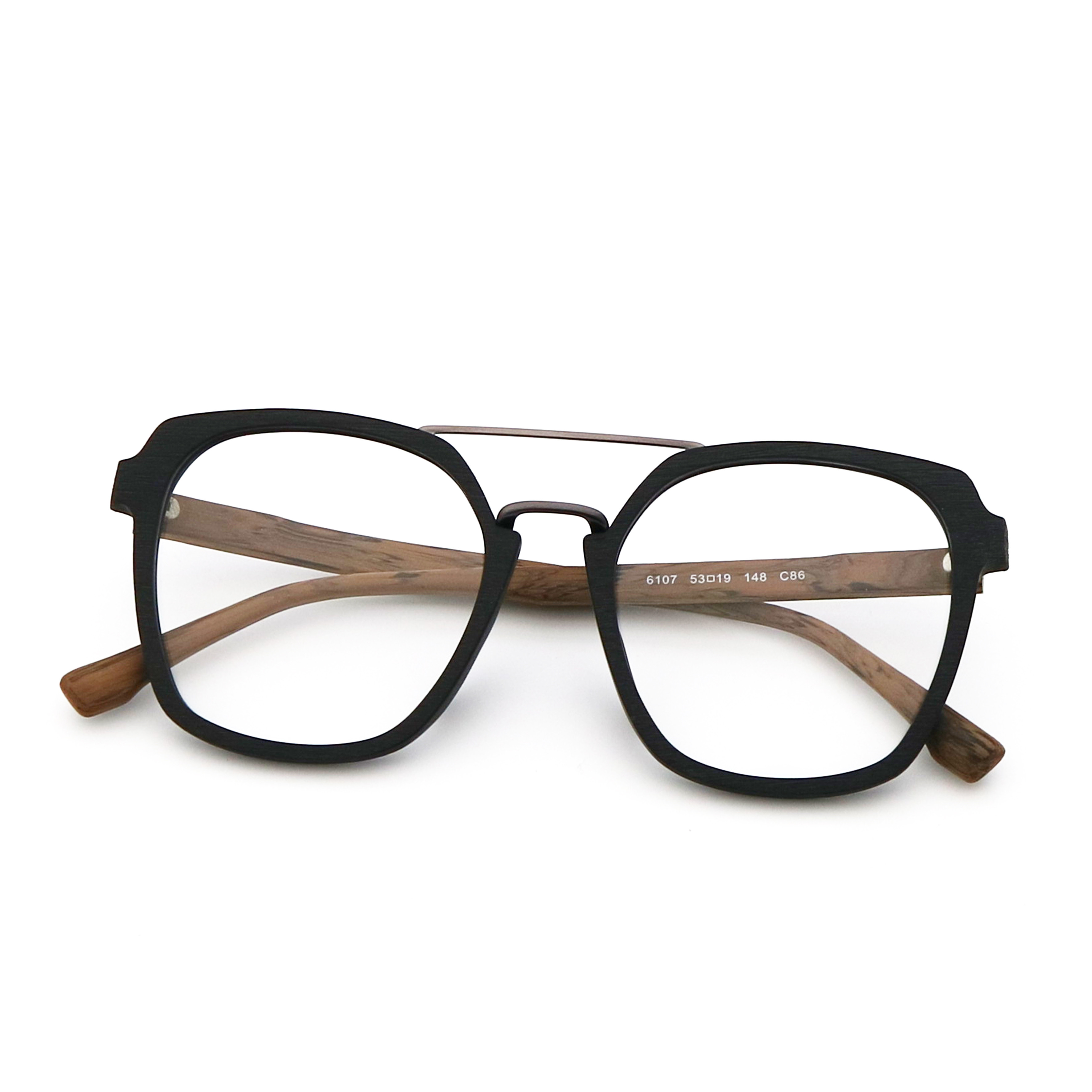 New Fashionable Woodgrain Glasses Unisex Full Rim Acetate Glasses Frame MR 6107