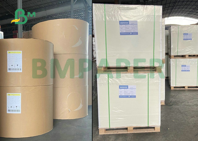 70LB 80LB Grain Long Premium Gloss Text Paper For Making Adhesive Stickers 