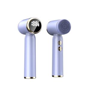 IPX6 6in1 Vibrating Face Brush 1000mAh Rechargeable Face Brush Purple